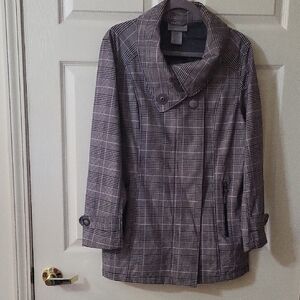Free Country Gray Plaid Pea Coat